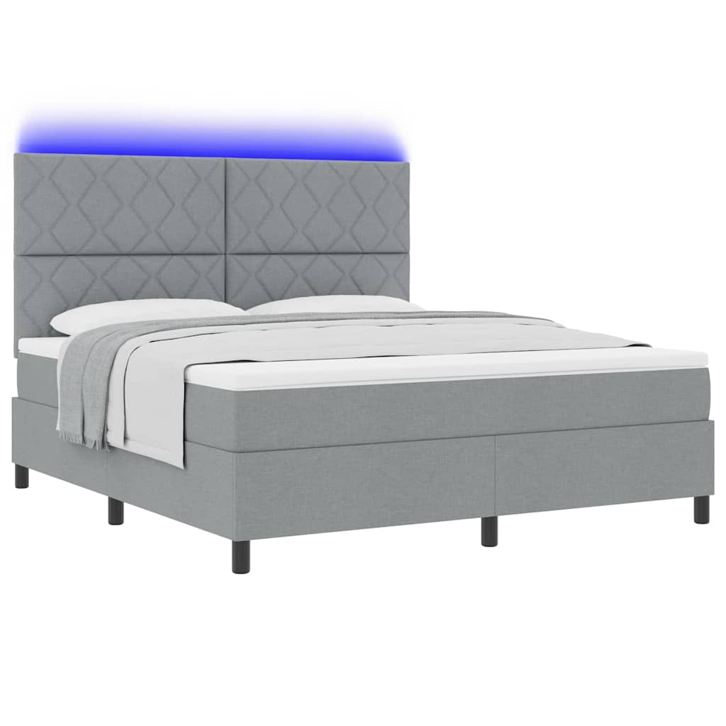 Boxspringbett mit Matratze Hellgrau 180 x 200 cm Stoff