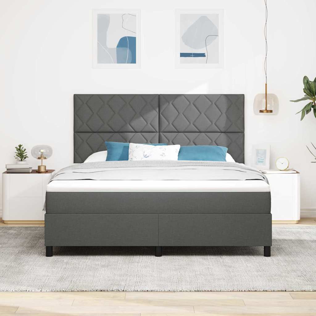 Boxspringbett mit Matratze Dunkelgrau 180 x 200 cm Stoff