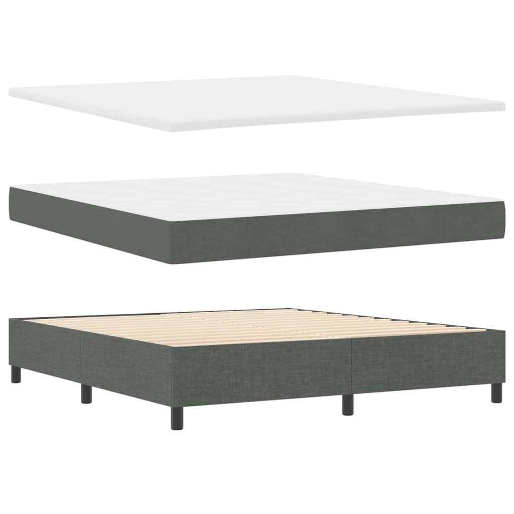 Boxspringbett mit Matratze Dunkelgrau 180 x 200 cm Stoff