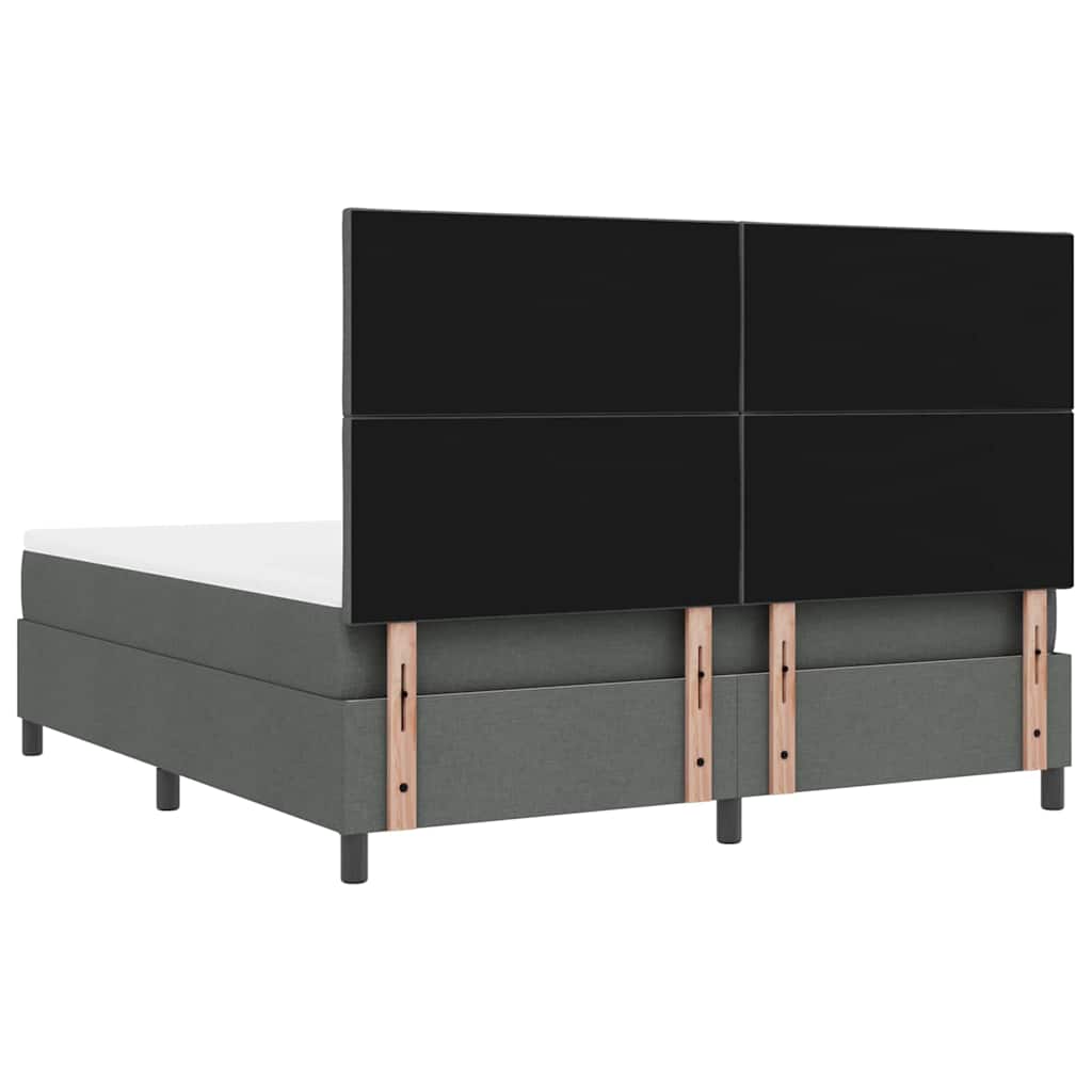 Boxspringbett mit Matratze Dunkelgrau 180 x 200 cm Stoff
