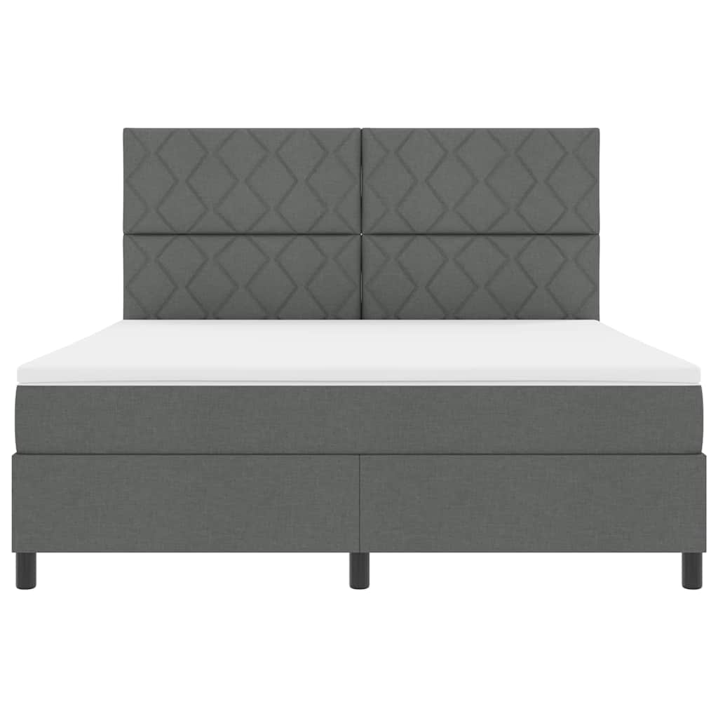 Boxspringbett mit Matratze Dunkelgrau 180 x 200 cm Stoff