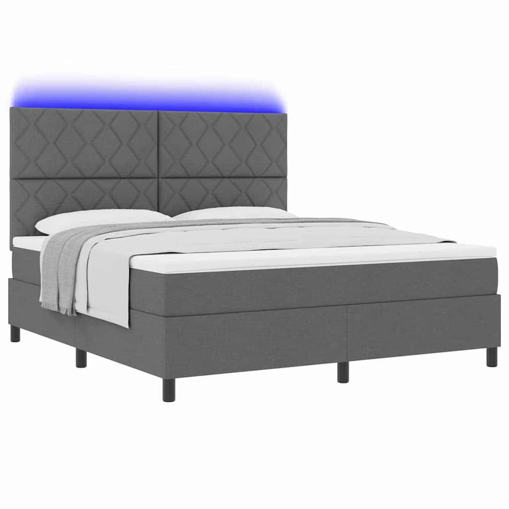Boxspringbett mit Matratze Dunkelgrau 180 x 200 cm Stoff