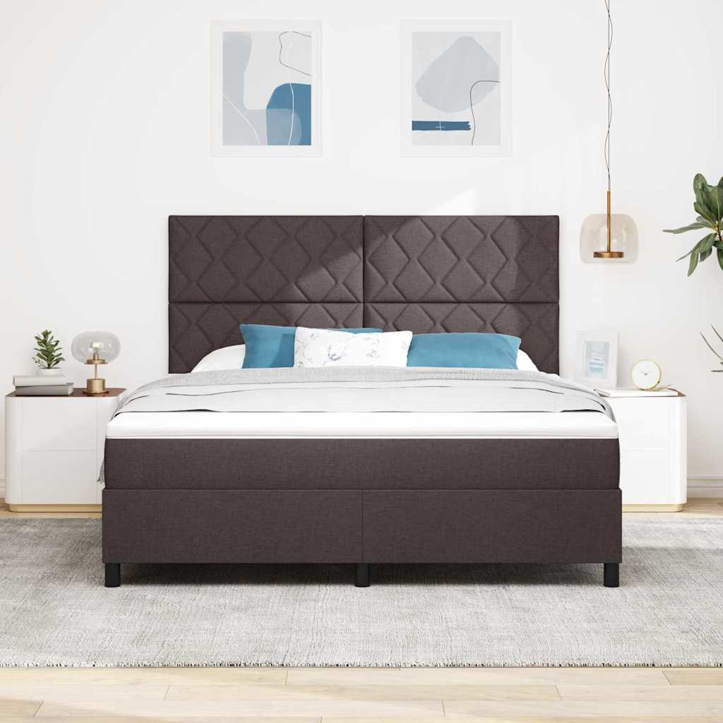 Boxspringbett mit Matratze Dunkelbraun 180 x 200 cm Stoff