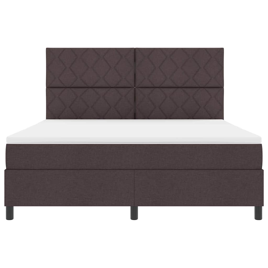 Boxspringbett mit Matratze Dunkelbraun 180 x 200 cm Stoff