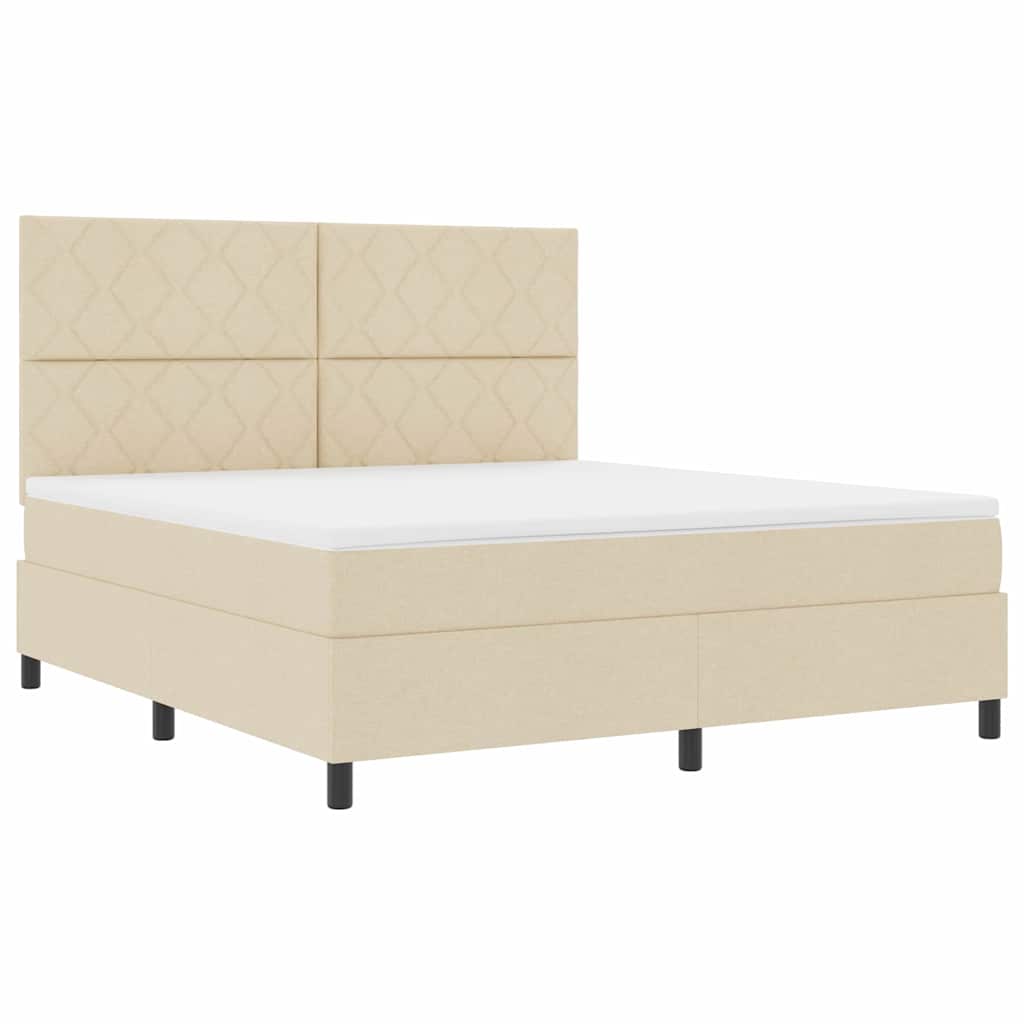 Boxspringbett mit Matratze Creme 180 x 200 cm Stoff