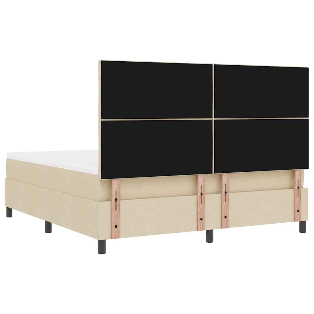 Boxspringbett mit Matratze Creme 180 x 200 cm Stoff