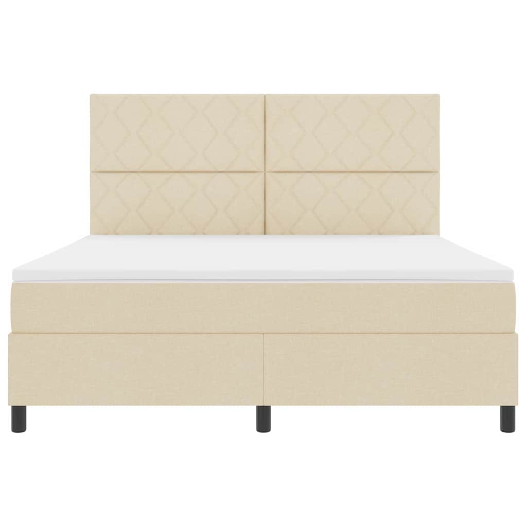 Boxspringbett mit Matratze Creme 180 x 200 cm Stoff