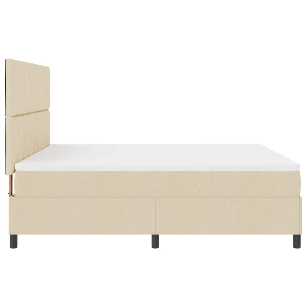 Boxspringbett mit Matratze Creme 180 x 200 cm Stoff