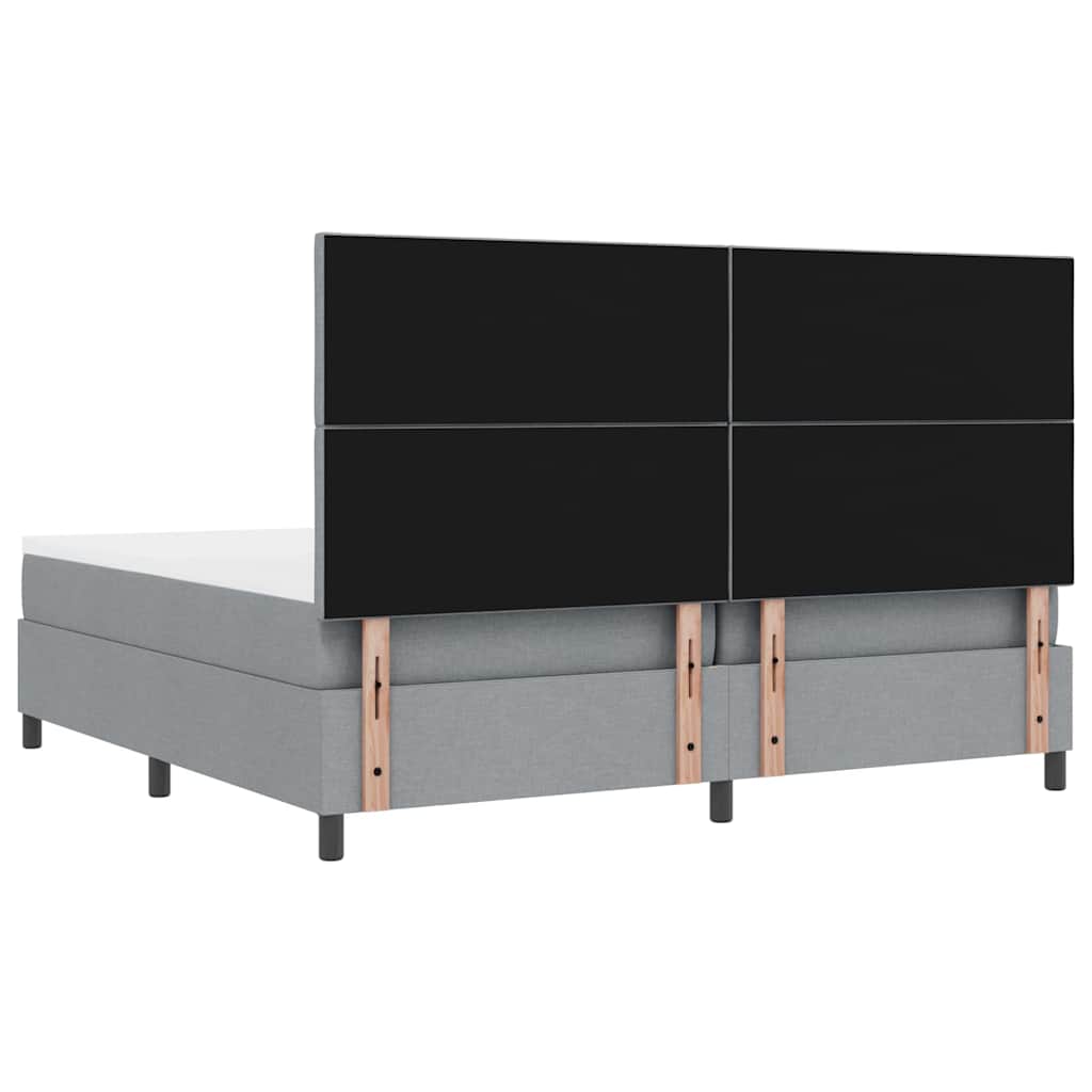 Boxspringbett mit Matratze Hellgrau 200 x 200 cm Stoff