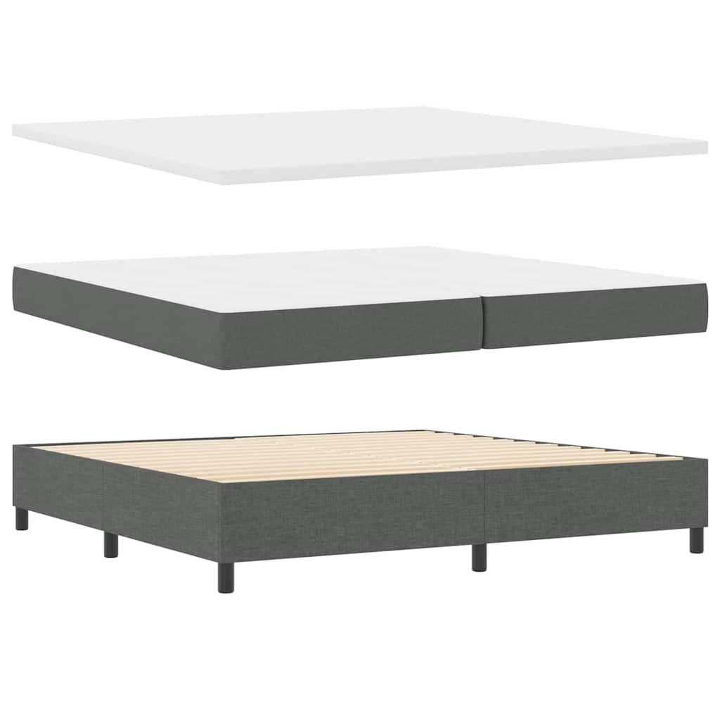 Boxspringbett mit Matratze Dunkelgrau 200 x 200 cm Stoff