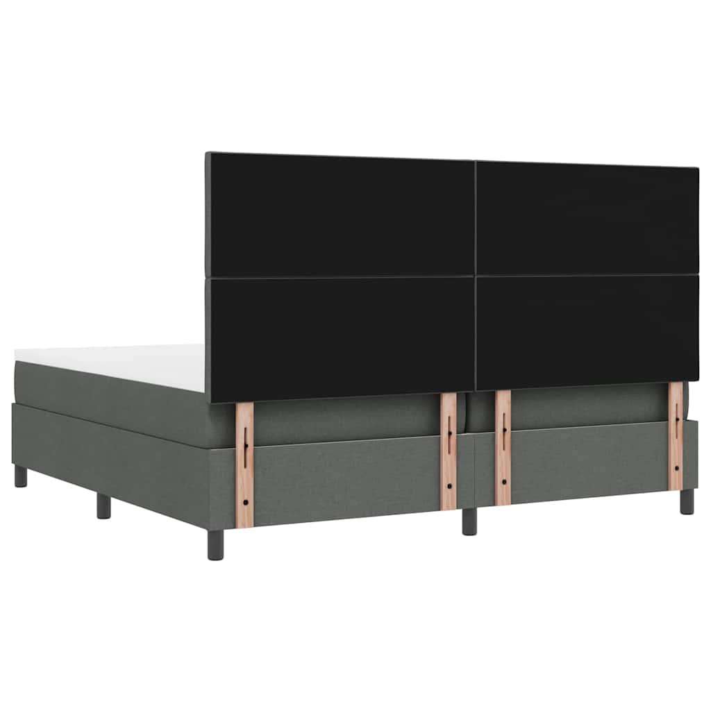 Boxspringbett mit Matratze Dunkelgrau 200 x 200 cm Stoff