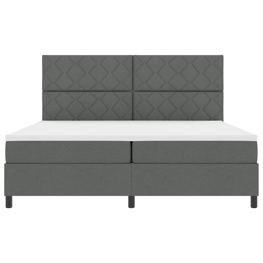 Boxspringbett mit Matratze Dunkelgrau 200 x 200 cm Stoff