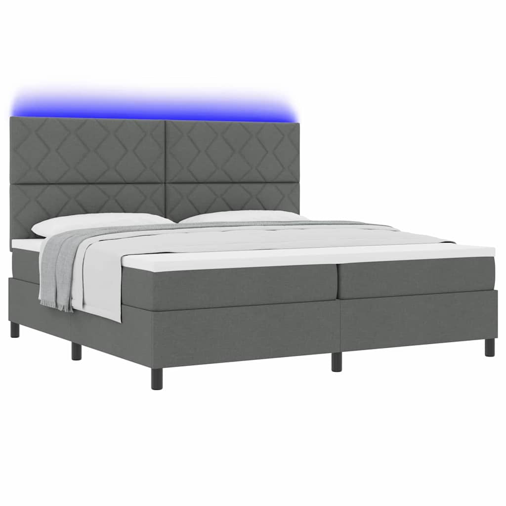 Boxspringbett mit Matratze Dunkelgrau 200 x 200 cm Stoff