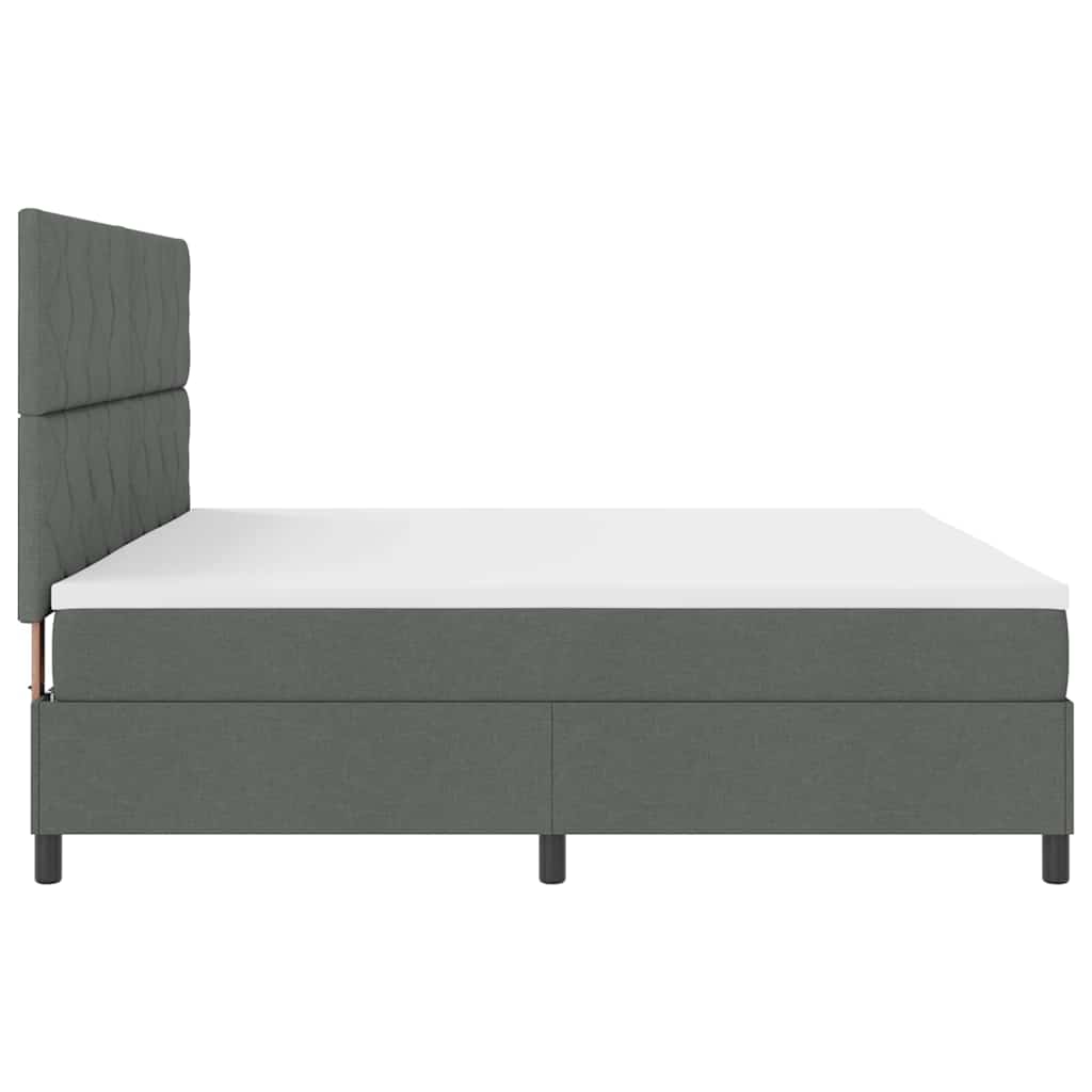 Boxspringbett mit Matratze Dunkelgrau 200 x 200 cm Stoff