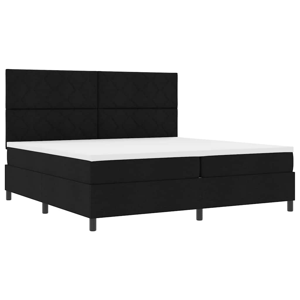 Boxspringbett mit Matratze Schwarz 200 x 200 cm Stoff