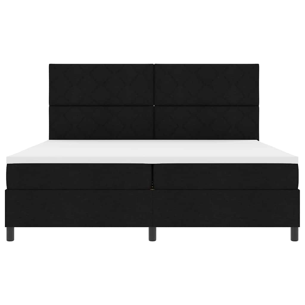Boxspringbett mit Matratze Schwarz 200 x 200 cm Stoff