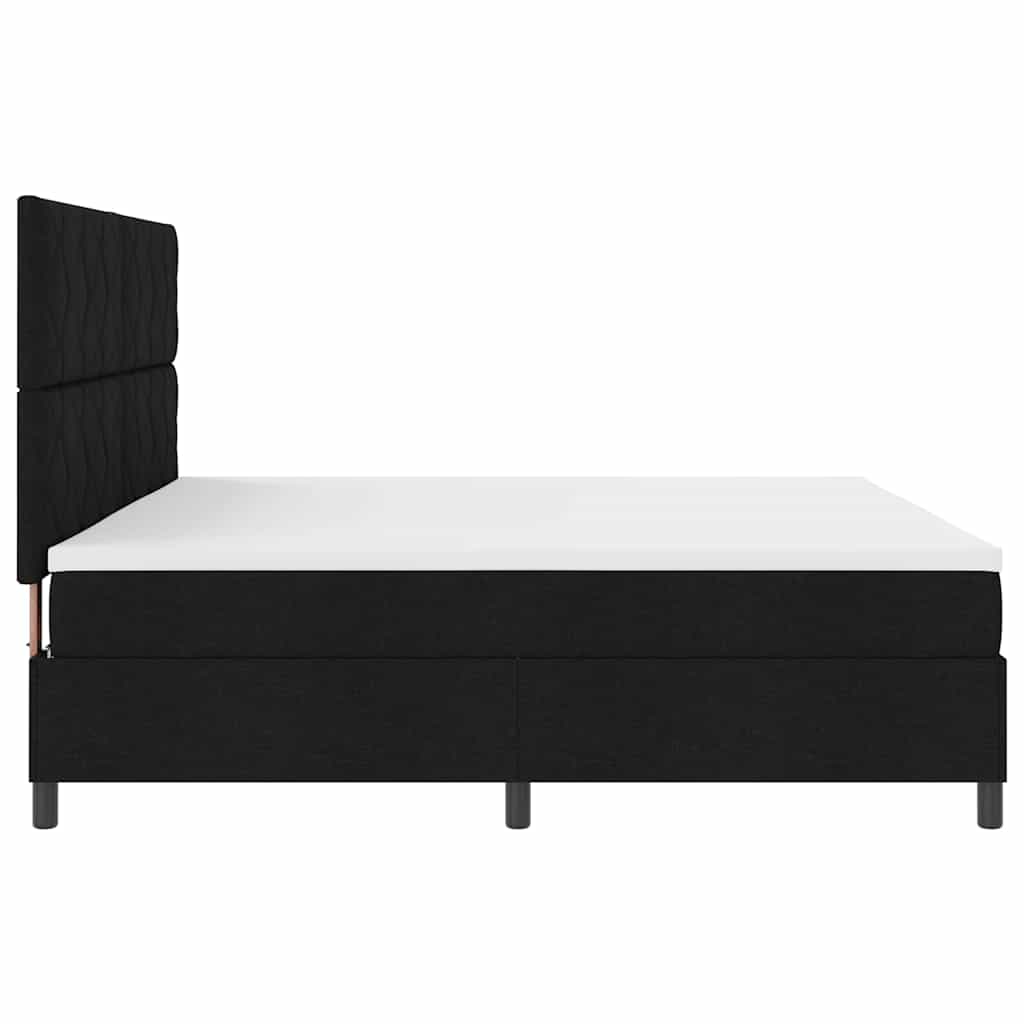 Boxspringbett mit Matratze Schwarz 200 x 200 cm Stoff