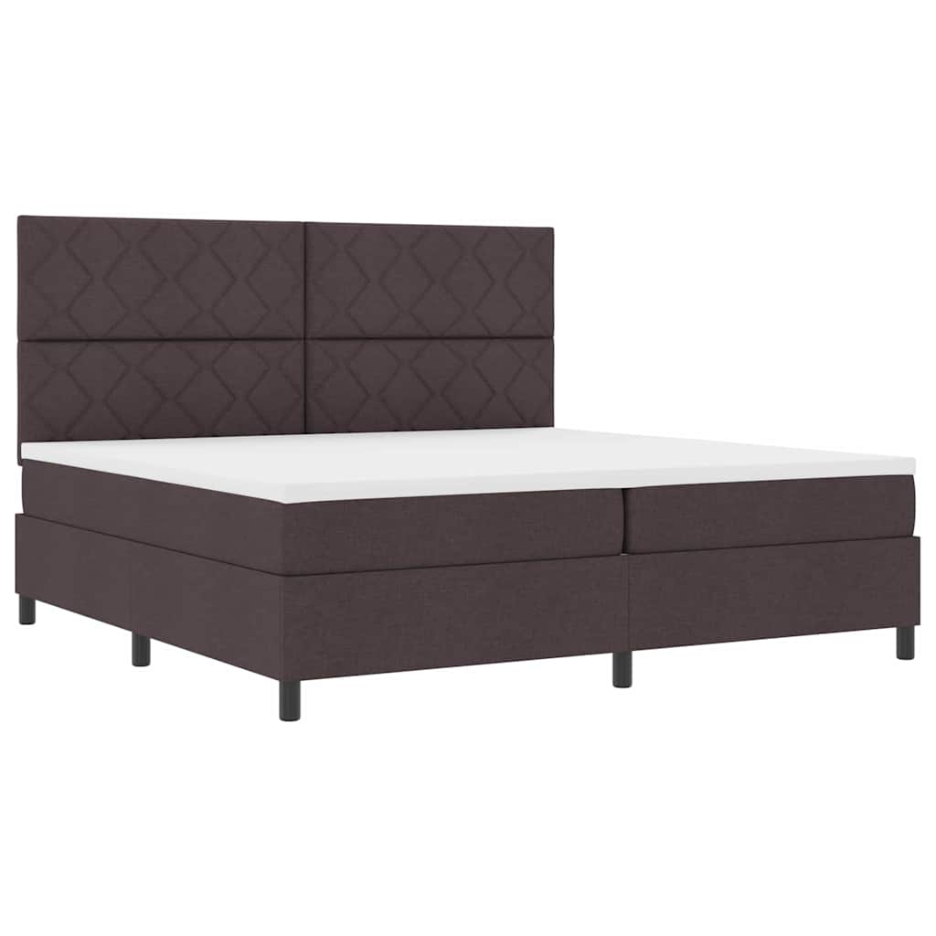 Boxspringbett mit Matratze Dunkelbraun 200 x 200 cm Stoff