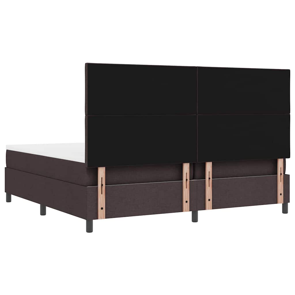 Boxspringbett mit Matratze Dunkelbraun 200 x 200 cm Stoff