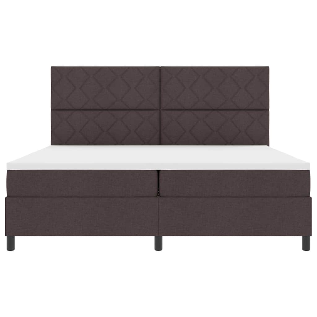 Boxspringbett mit Matratze Dunkelbraun 200 x 200 cm Stoff