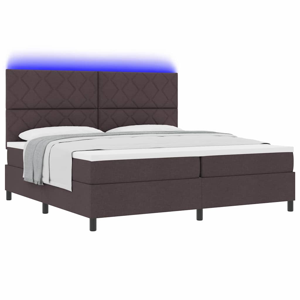 Boxspringbett mit Matratze Dunkelbraun 200 x 200 cm Stoff