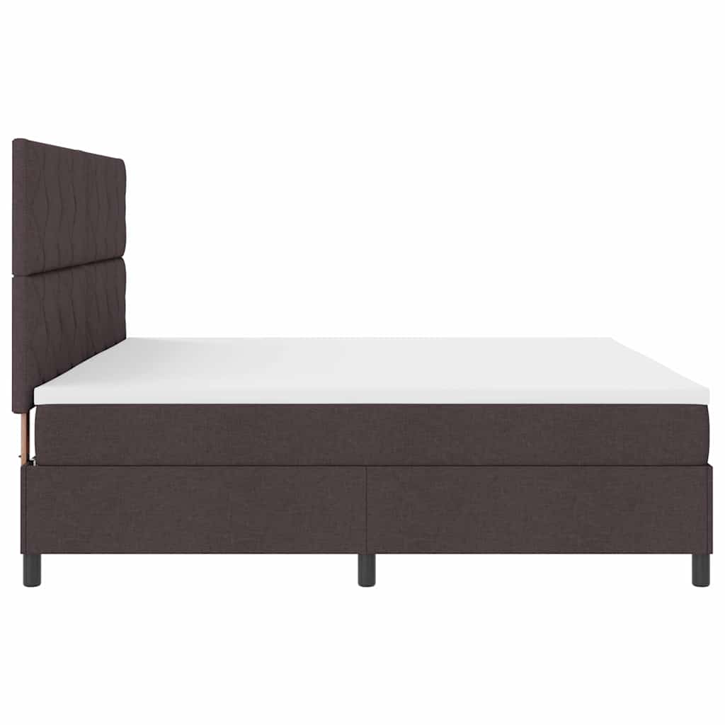 Boxspringbett mit Matratze Dunkelbraun 200 x 200 cm Stoff