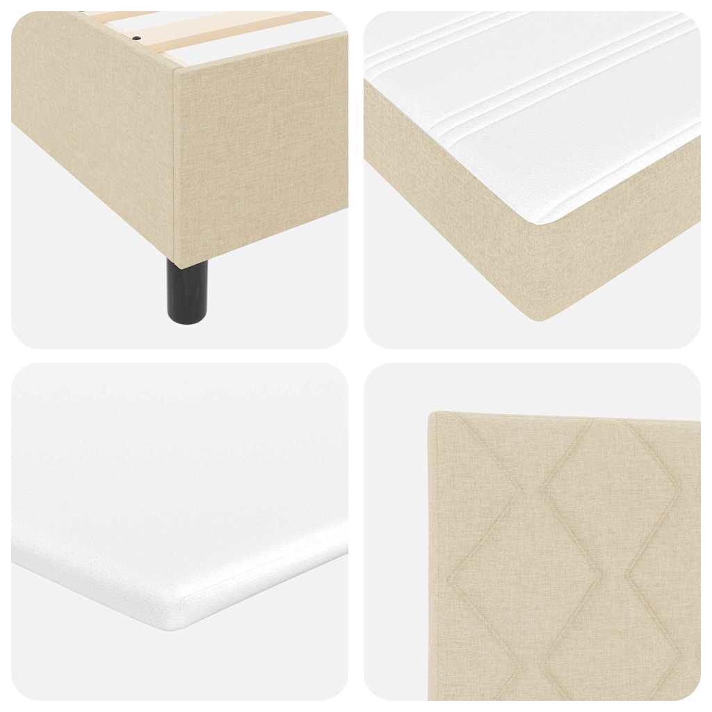 Boxspringbett mit Matratze Creme 200 x 200 cm Stoff