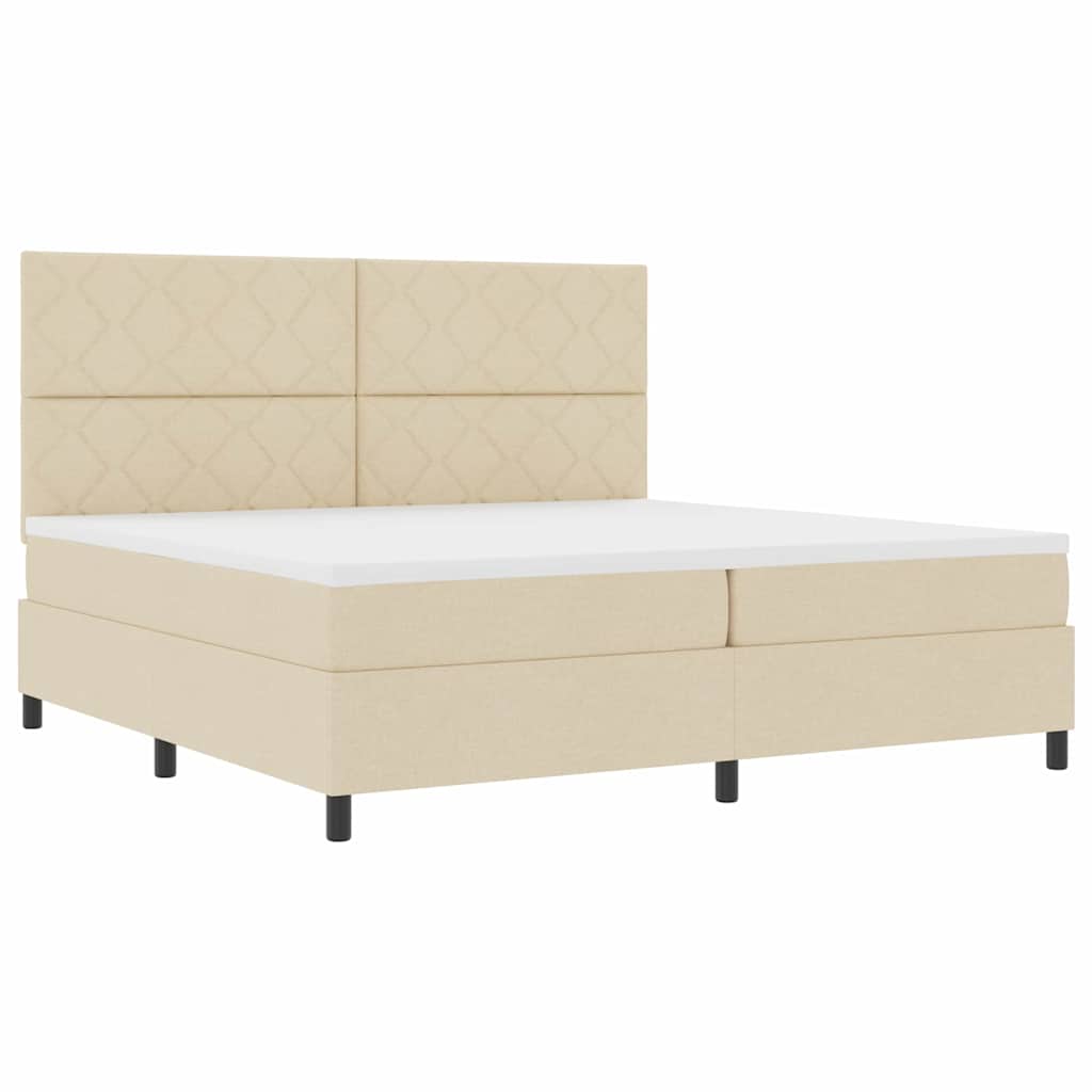 Boxspringbett mit Matratze Creme 200 x 200 cm Stoff