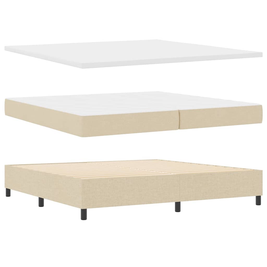 Boxspringbett mit Matratze Creme 200 x 200 cm Stoff