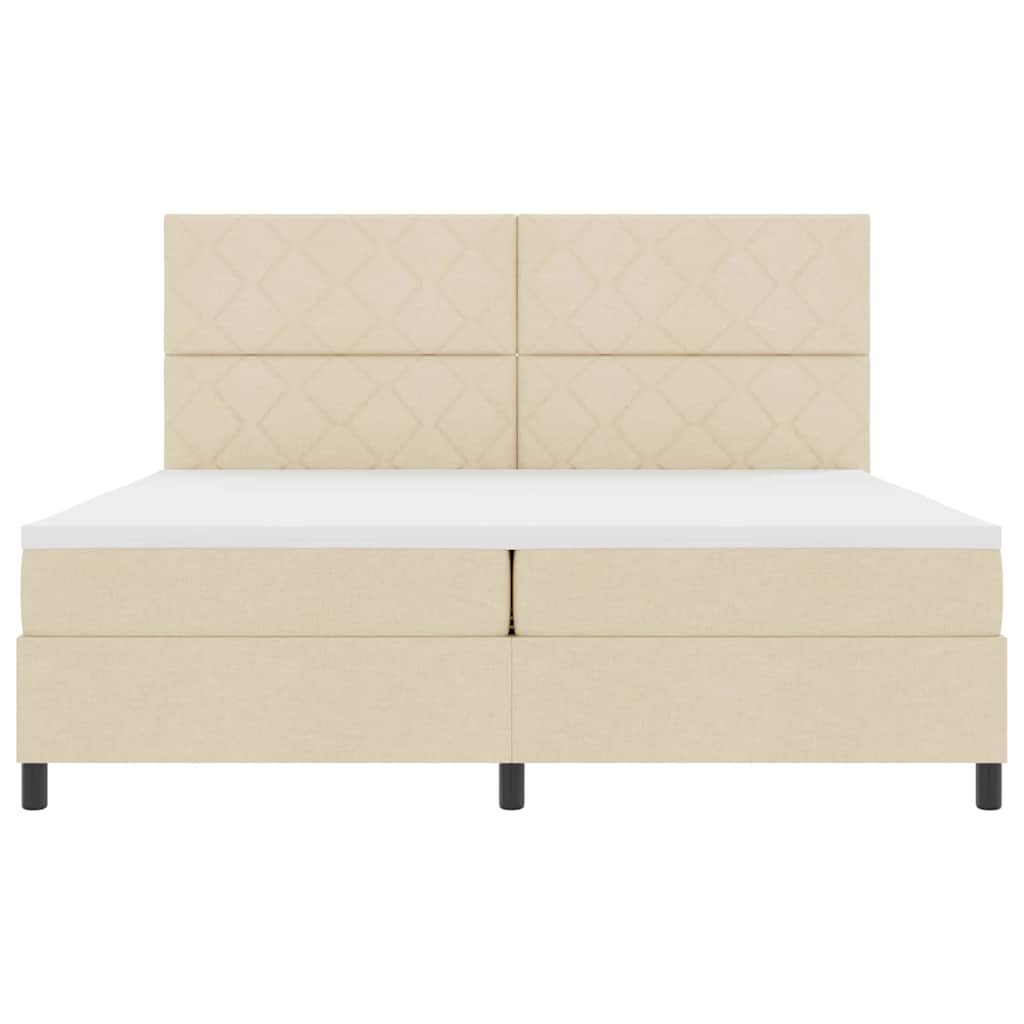 Boxspringbett mit Matratze Creme 200 x 200 cm Stoff