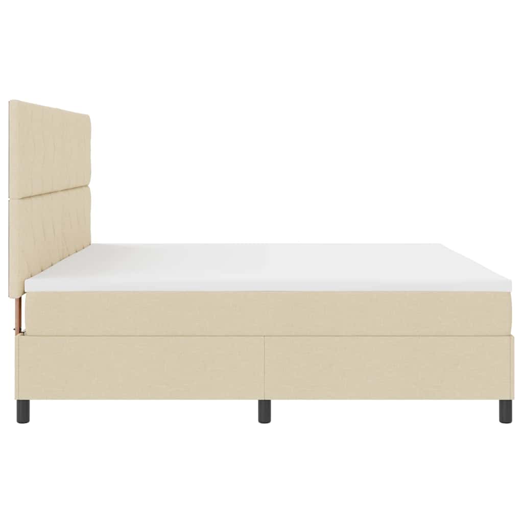 Boxspringbett mit Matratze Creme 200 x 200 cm Stoff
