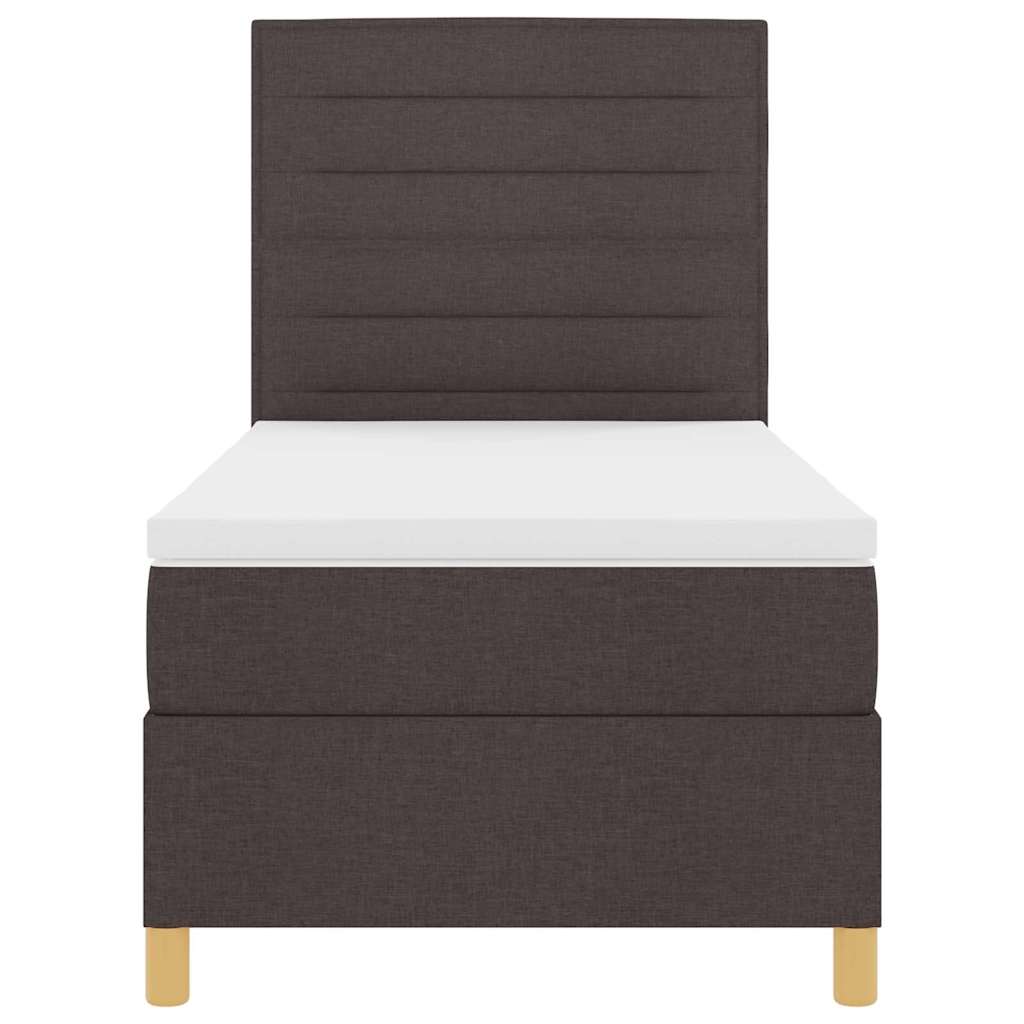 Boxspringbett mit Matratze Dunkelbraun 80 x 200 cm Stoff