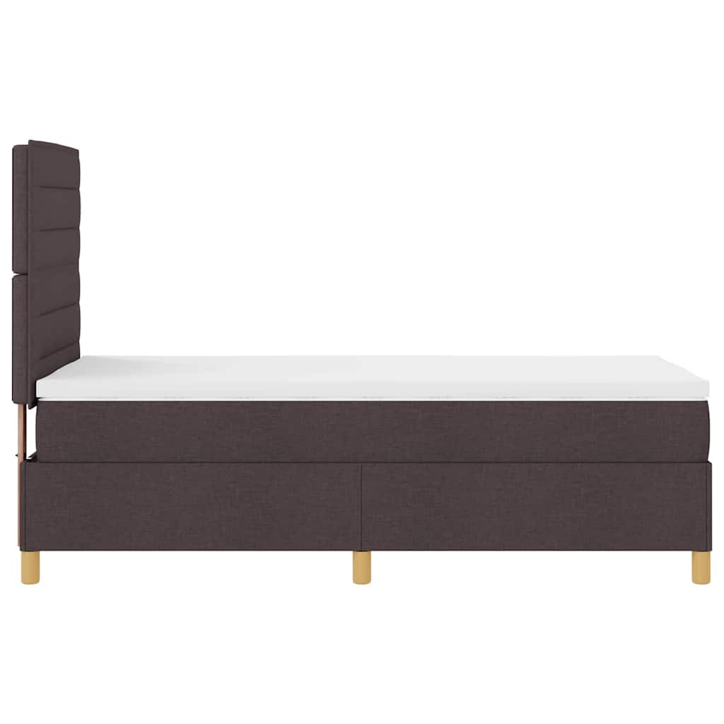 Boxspringbett mit Matratze Dunkelbraun 80 x 200 cm Stoff