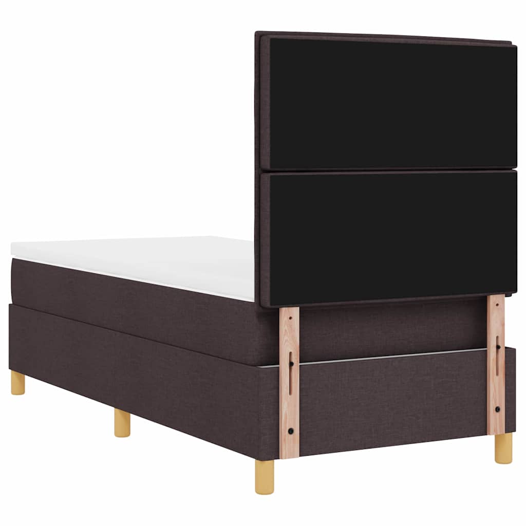 Boxspringbett mit Matratze Dunkelbraun 90 x 200 cm Stoff
