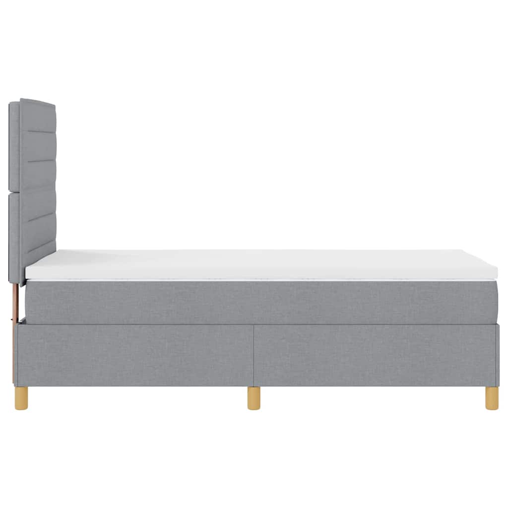 Boxspringbett mit Matratze Hellgrau 100 x 200 cm Stoff
