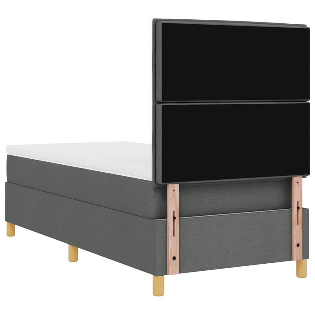 Boxspringbett mit Matratze Dunkelgrau 100 x 200 cm Stoff