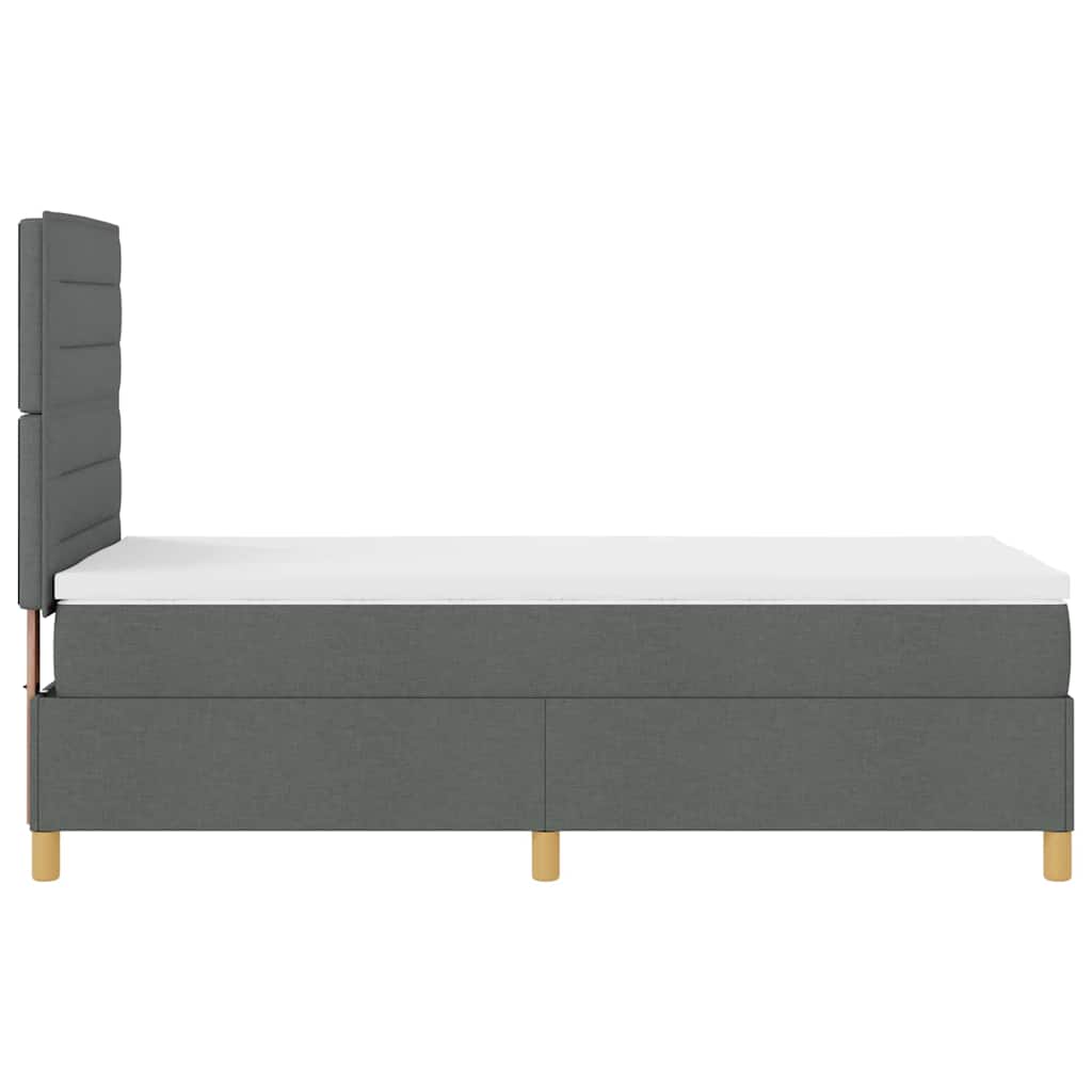 Boxspringbett mit Matratze Dunkelgrau 100 x 200 cm Stoff