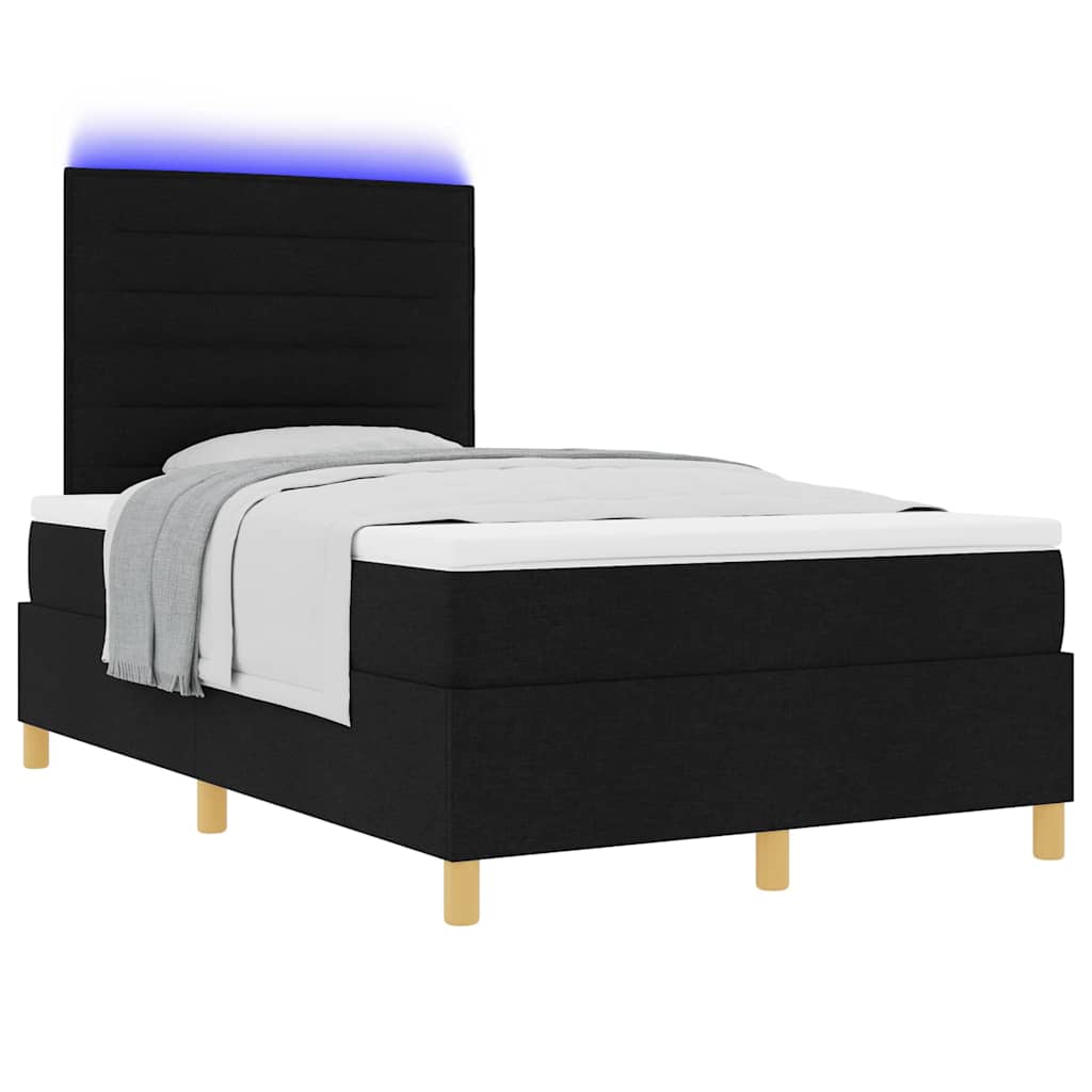 Boxspringbett mit Matratze Schwarz 120 x 190 cm Stoff