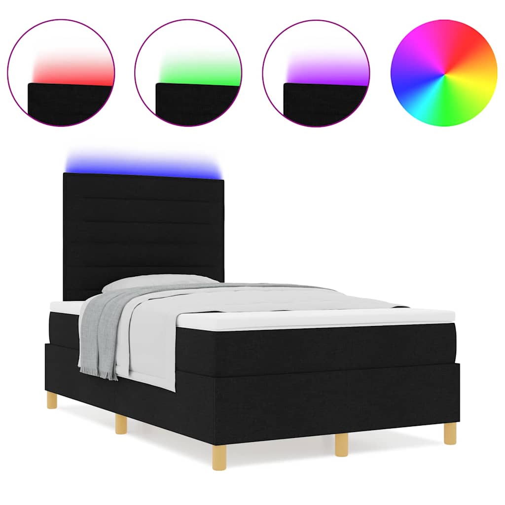 Boxspringbett mit Matratze Schwarz 120 x 190 cm Stoff