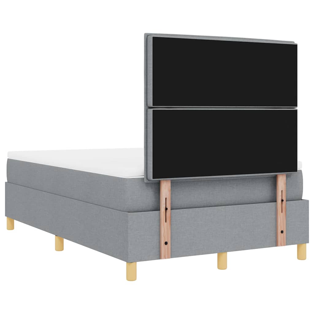 Boxspringbett mit Matratze Hellgrau 120 x 200 cm Stoff