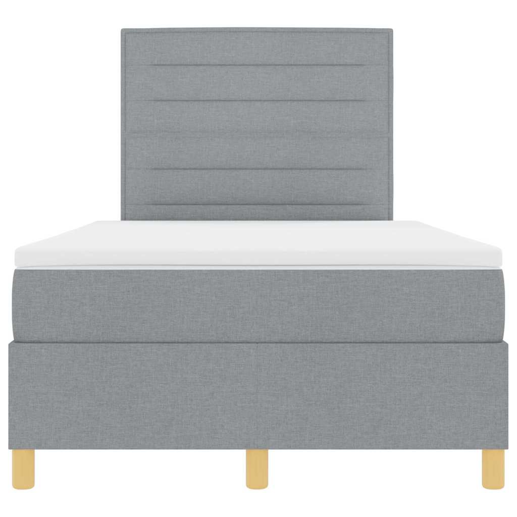 Boxspringbett mit Matratze Hellgrau 120 x 200 cm Stoff