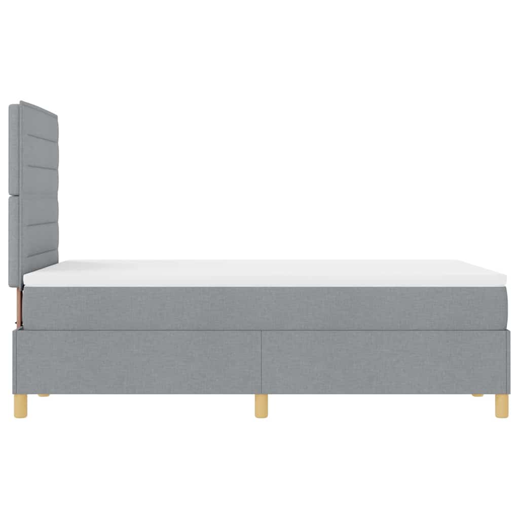 Boxspringbett mit Matratze Hellgrau 120 x 200 cm Stoff
