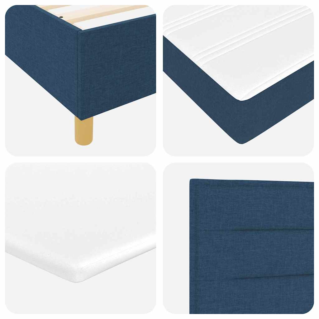 Boxspringbett mit Matratze mit Kopfteil Blau 120 x 200 cm Stoff
