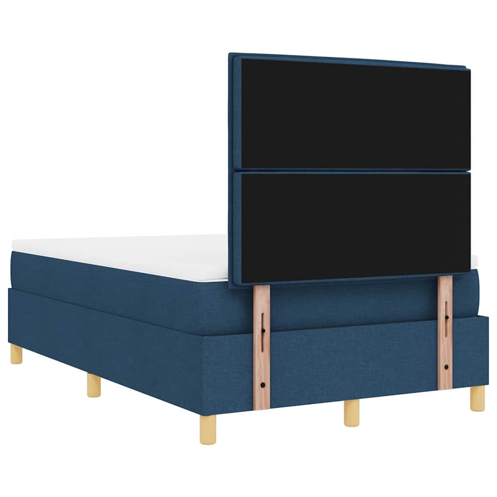 Boxspringbett mit Matratze mit Kopfteil Blau 120 x 200 cm Stoff