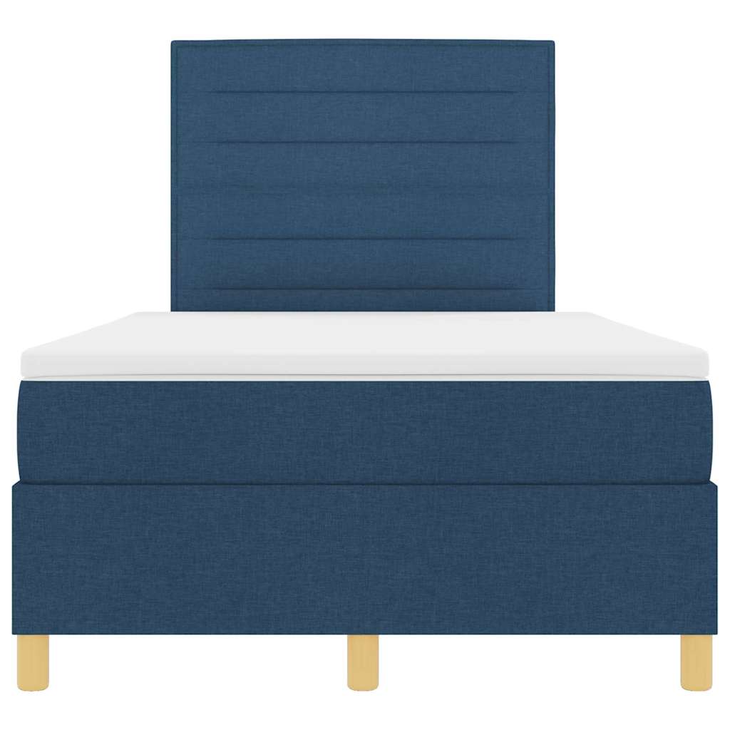 Boxspringbett mit Matratze mit Kopfteil Blau 120 x 200 cm Stoff