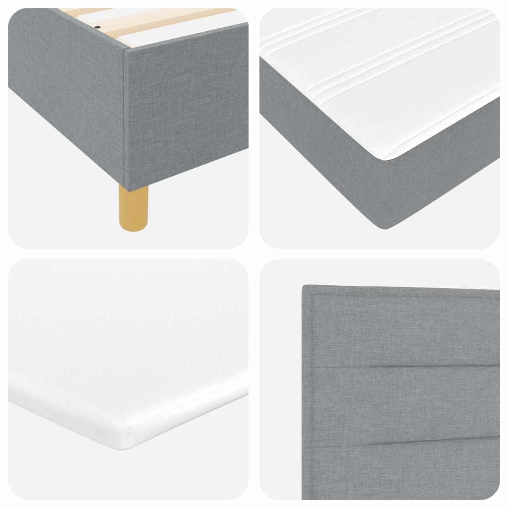 Boxspringbett mit Matratze Hellgrau 200 x 200 cm Stoff
