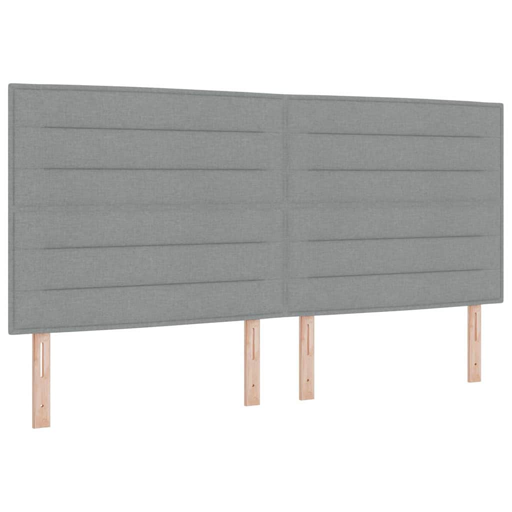 Boxspringbett mit Matratze Hellgrau 200 x 200 cm Stoff