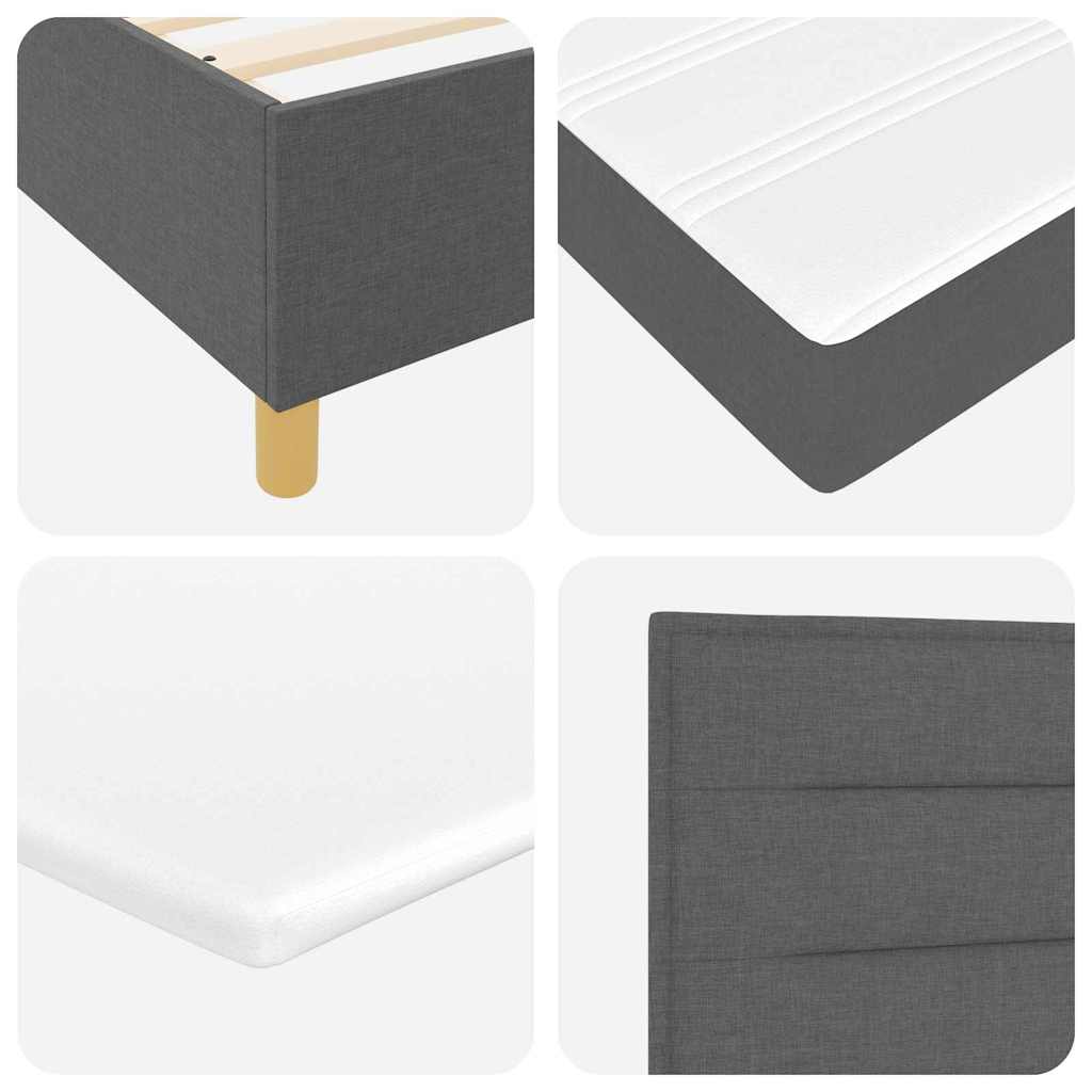 Boxspringbett mit Matratze Dunkelgrau 200 x 200 cm Stoff
