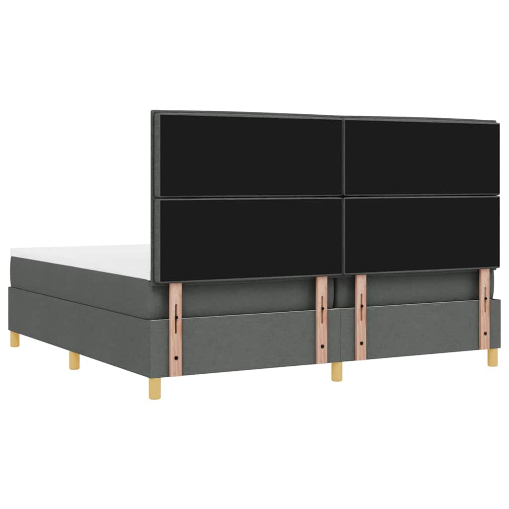 Boxspringbett mit Matratze Dunkelgrau 200 x 200 cm Stoff