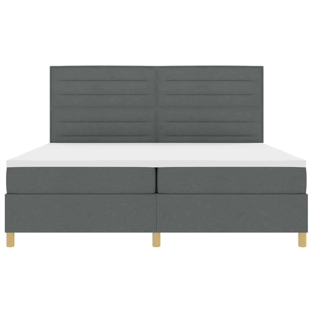 Boxspringbett mit Matratze Dunkelgrau 200 x 200 cm Stoff